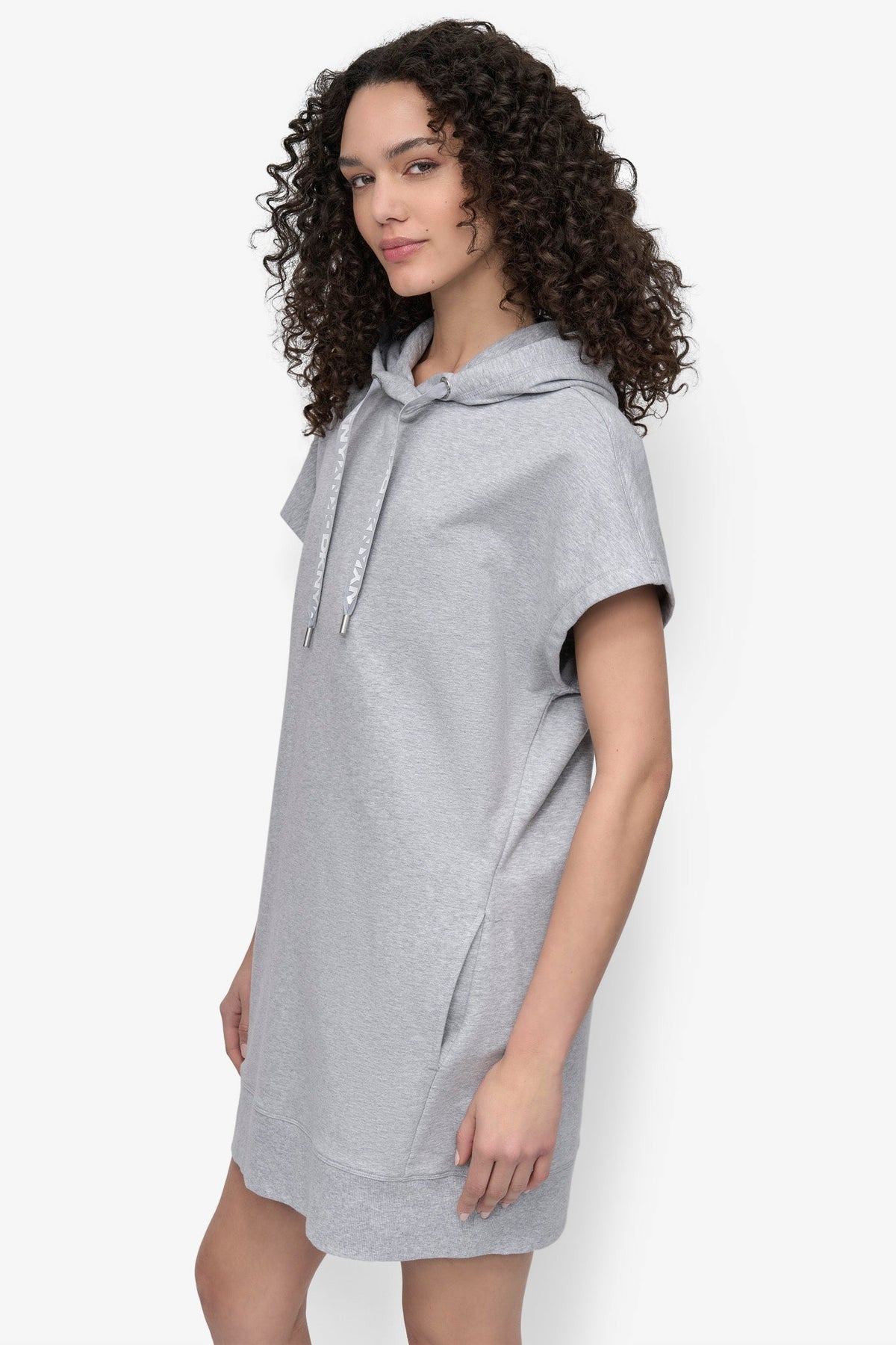 Pearl Grey Heather DKNY TWO TONE LOGO DRAWCORD SNEAKER DRESS
