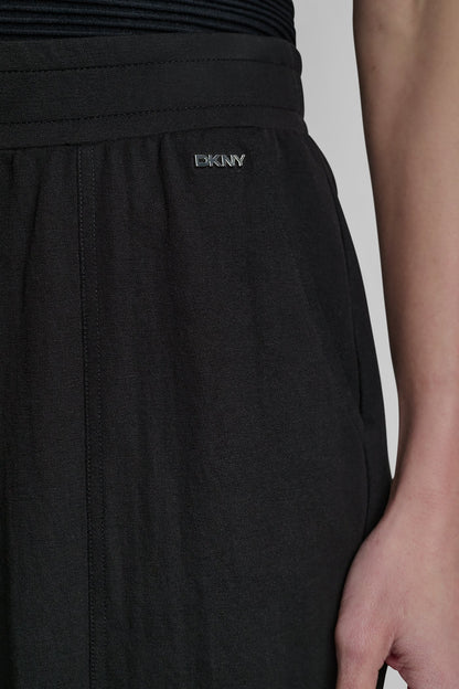 Black DKNY MID-RISE PULL-ON PANT