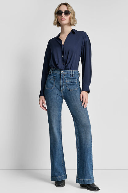 HYLAN DKNY HIGH-RISE FLARE JEAN