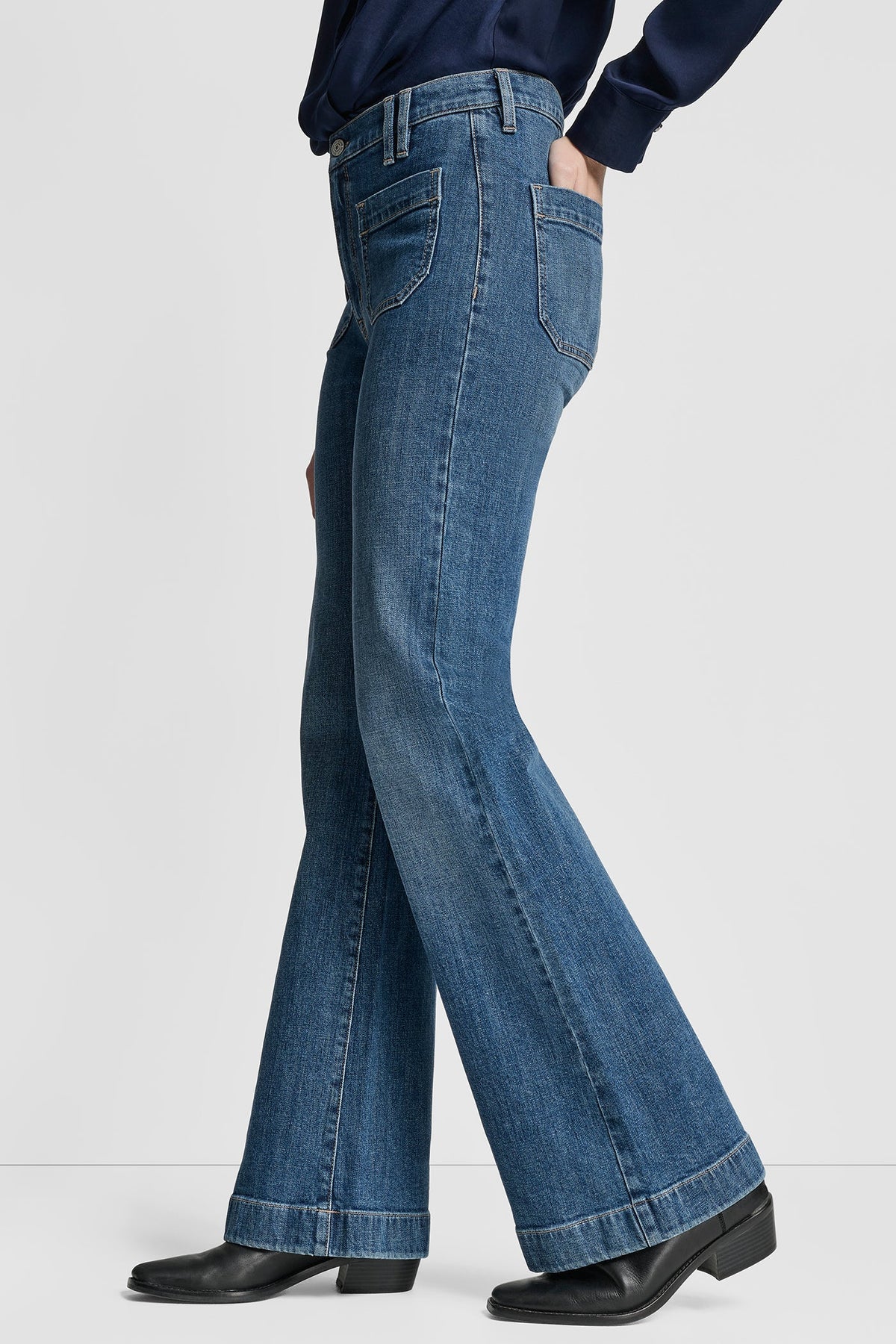 HYLAN DKNY HIGH-RISE FLARE JEAN