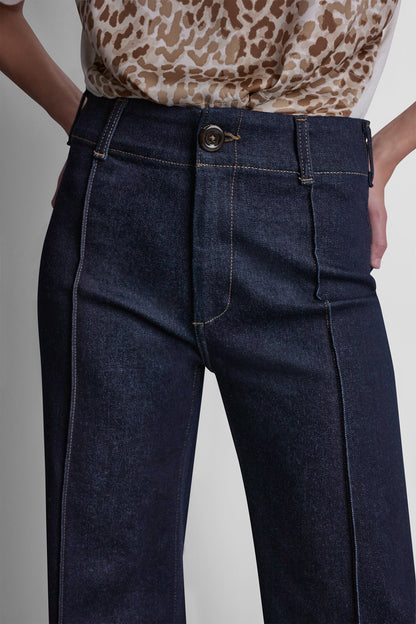 Bankers Ink DKNY HIGH-RISE PINTUCKED WIDE-LEG JEAN