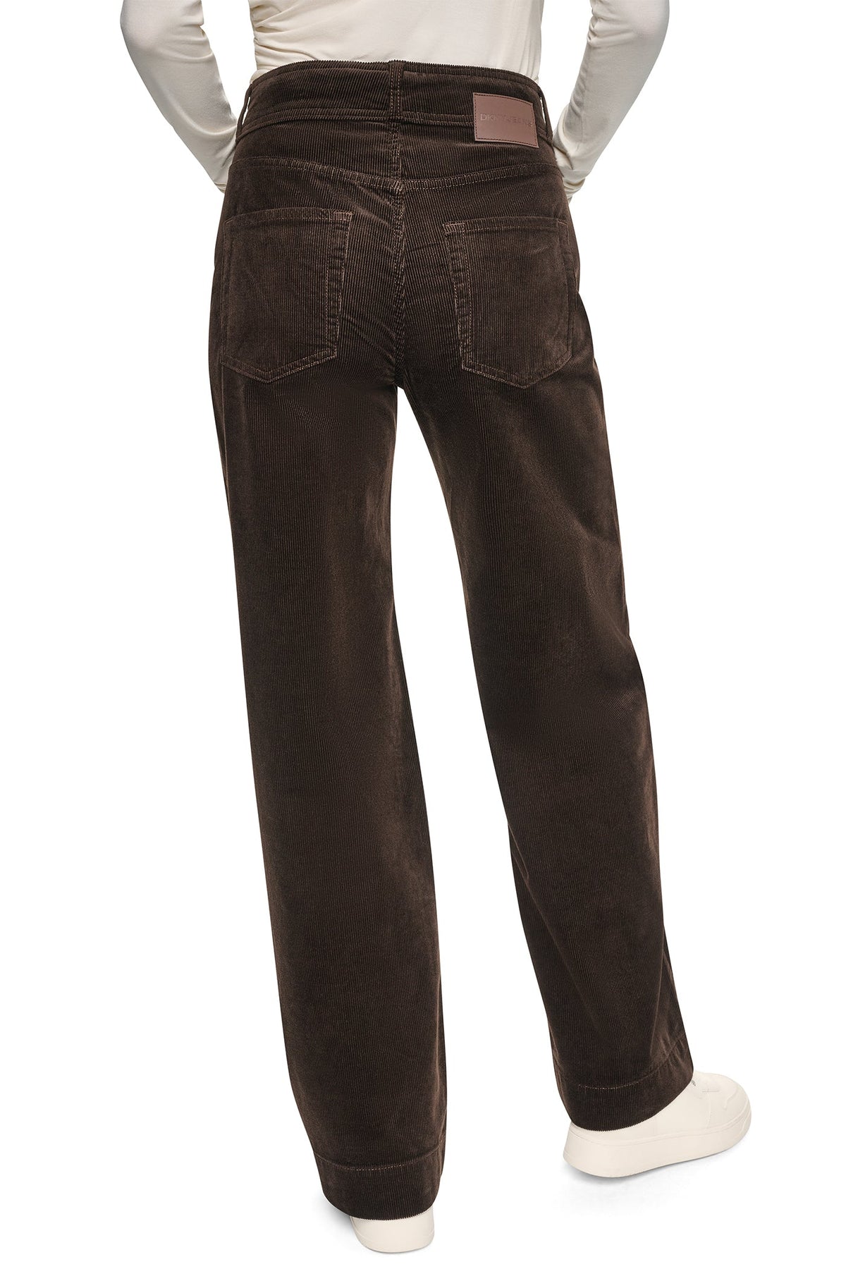 Espresso DKNY HIGH-RISE WIDE LEG PANT