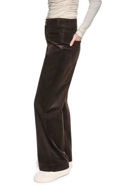 Espresso DKNY HIGH-RISE WIDE LEG PANT