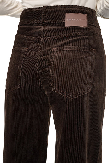 Espresso DKNY HIGH-RISE WIDE LEG PANT