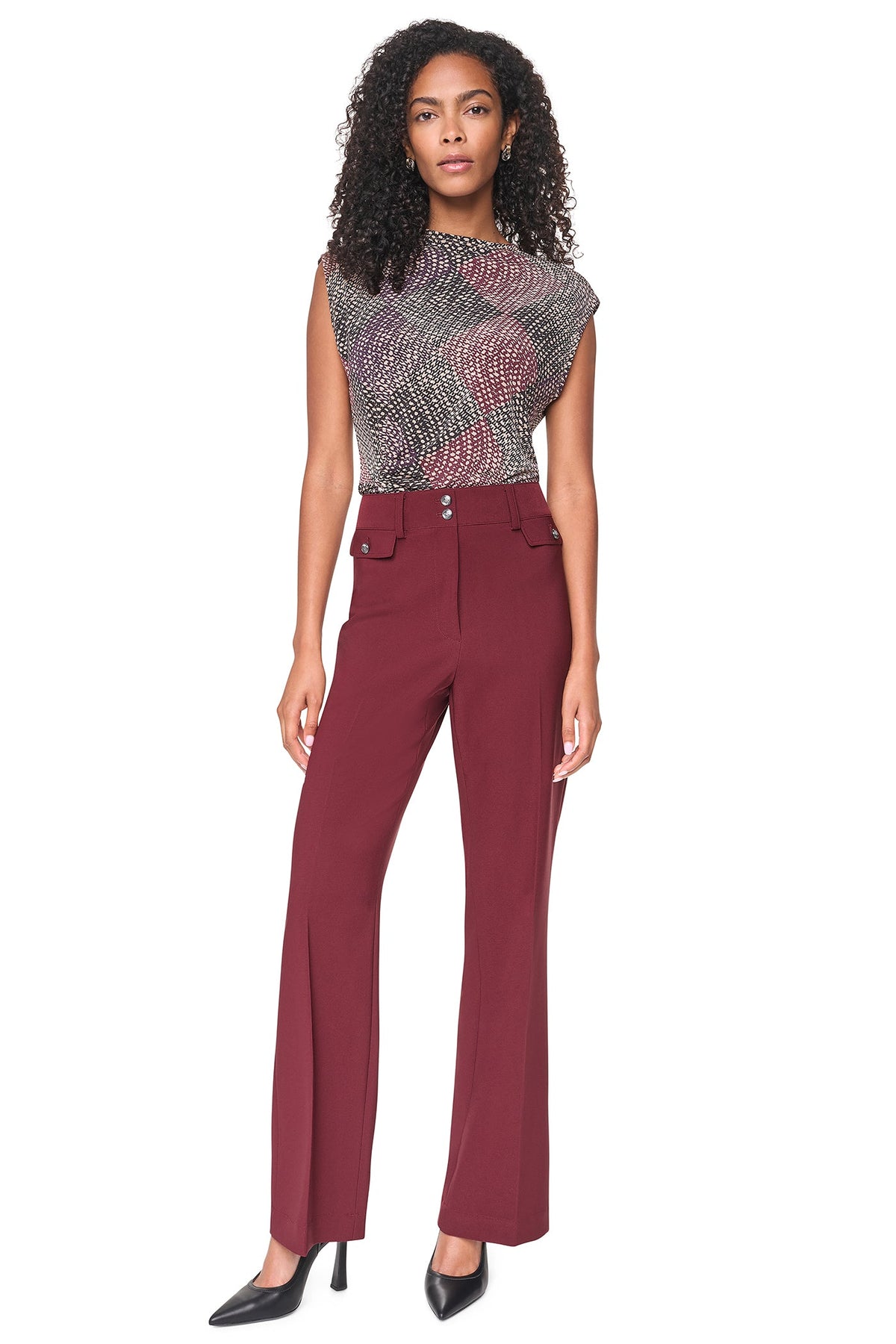 Cabernet DKNY HIGH-RISE WIDE LEG PANT