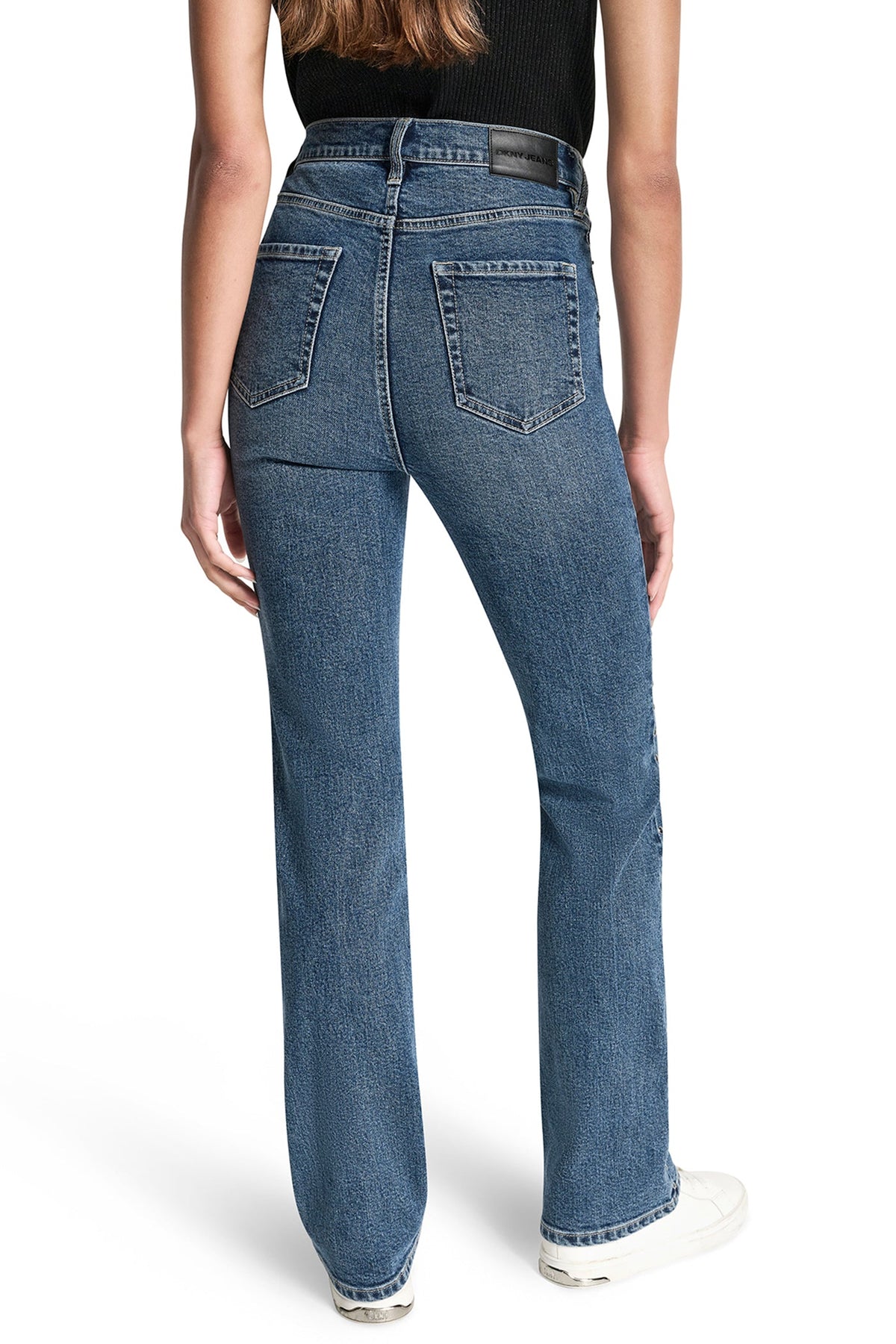 Cobble Hill DKNY HIGH-RISE STUDDED BOOTCUT JEAN