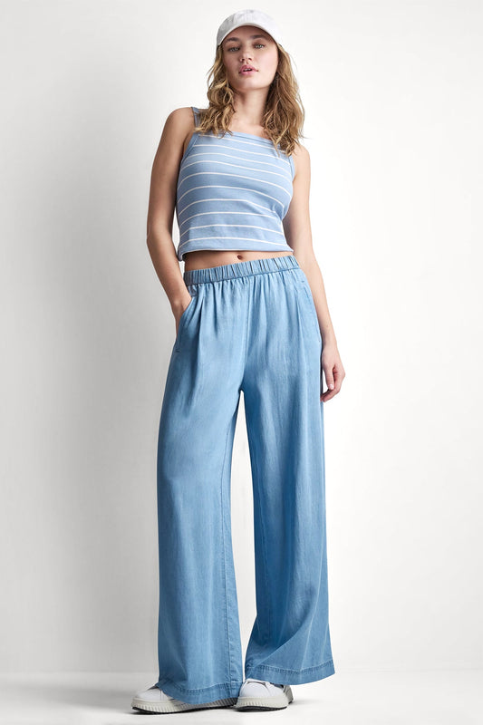 Chambray DKNY WIDE LEG TENCEL PANT
