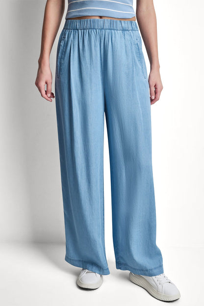 Chambray DKNY WIDE LEG TENCEL PANT