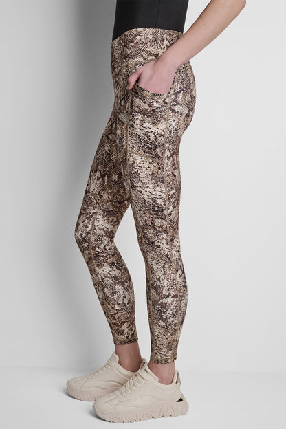 Serpent Chestnut DKNY HIGH-RISE 7/8 PRINTED LEGGING