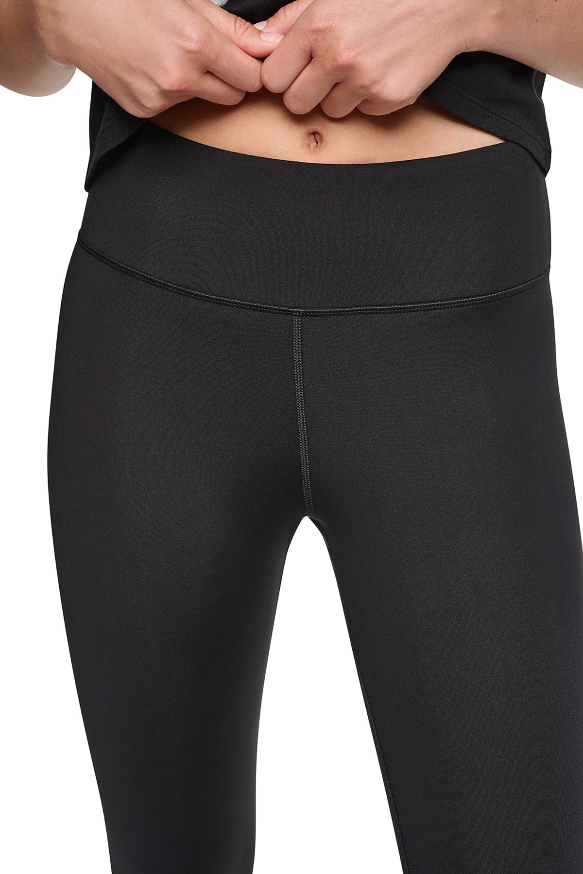 Black/Black DKNY HIGH-RISE GRAFFITI LOGO 7/8 LENGTH LEGGING