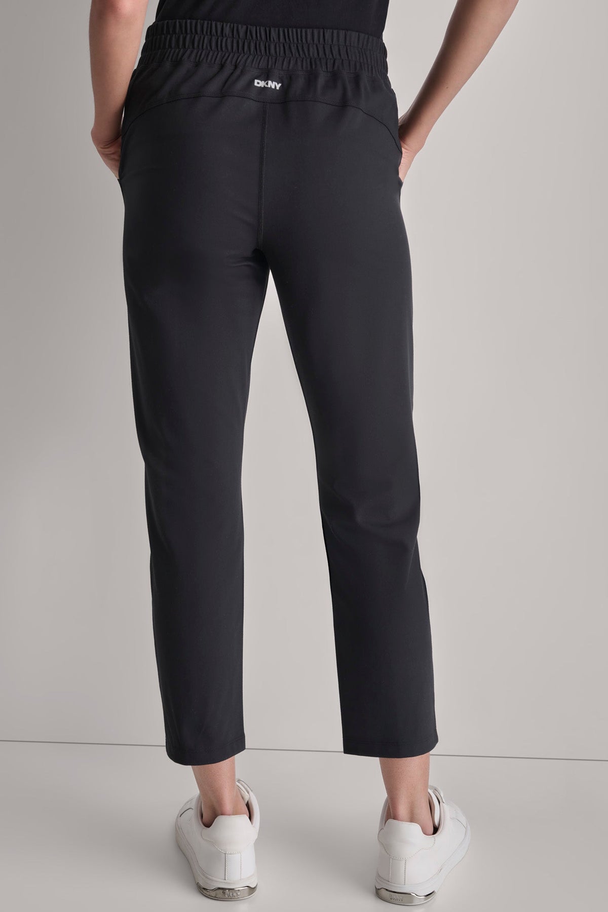 Black DKNY CROPPED MID-RISE BALANCE COMPRESSION SKINNY PANT
