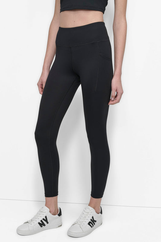 Black DKNY MID-RISE 7/8-LENGTH LEGGING