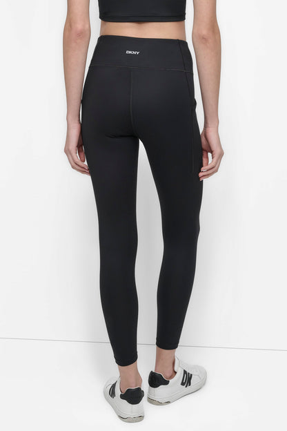 Black DKNY MID-RISE 7/8-LENGTH LEGGING