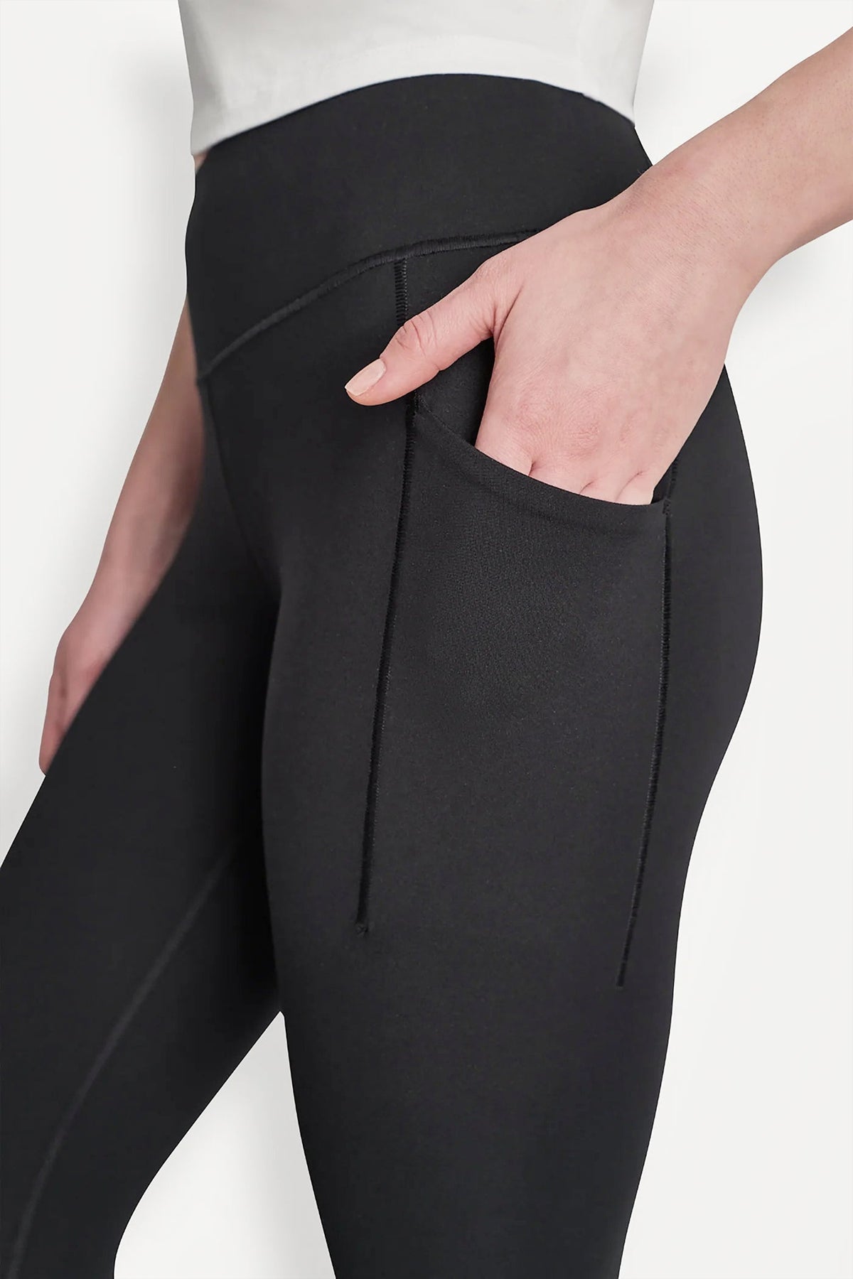 Black DKNY BALANCE COMPRESSION HIGH-WAIST CROPPED LEGGING