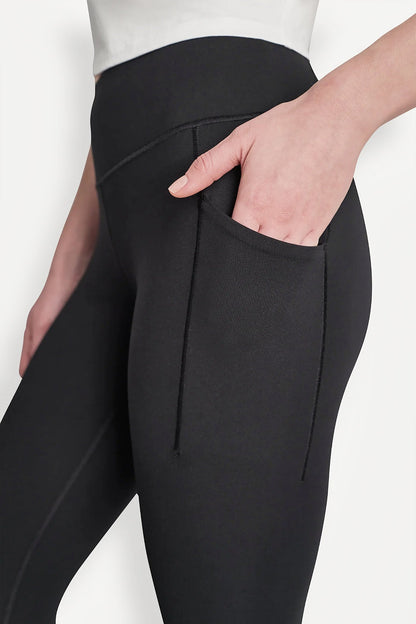 Black DKNY BALANCE COMPRESSION HIGH-WAIST CROPPED LEGGING