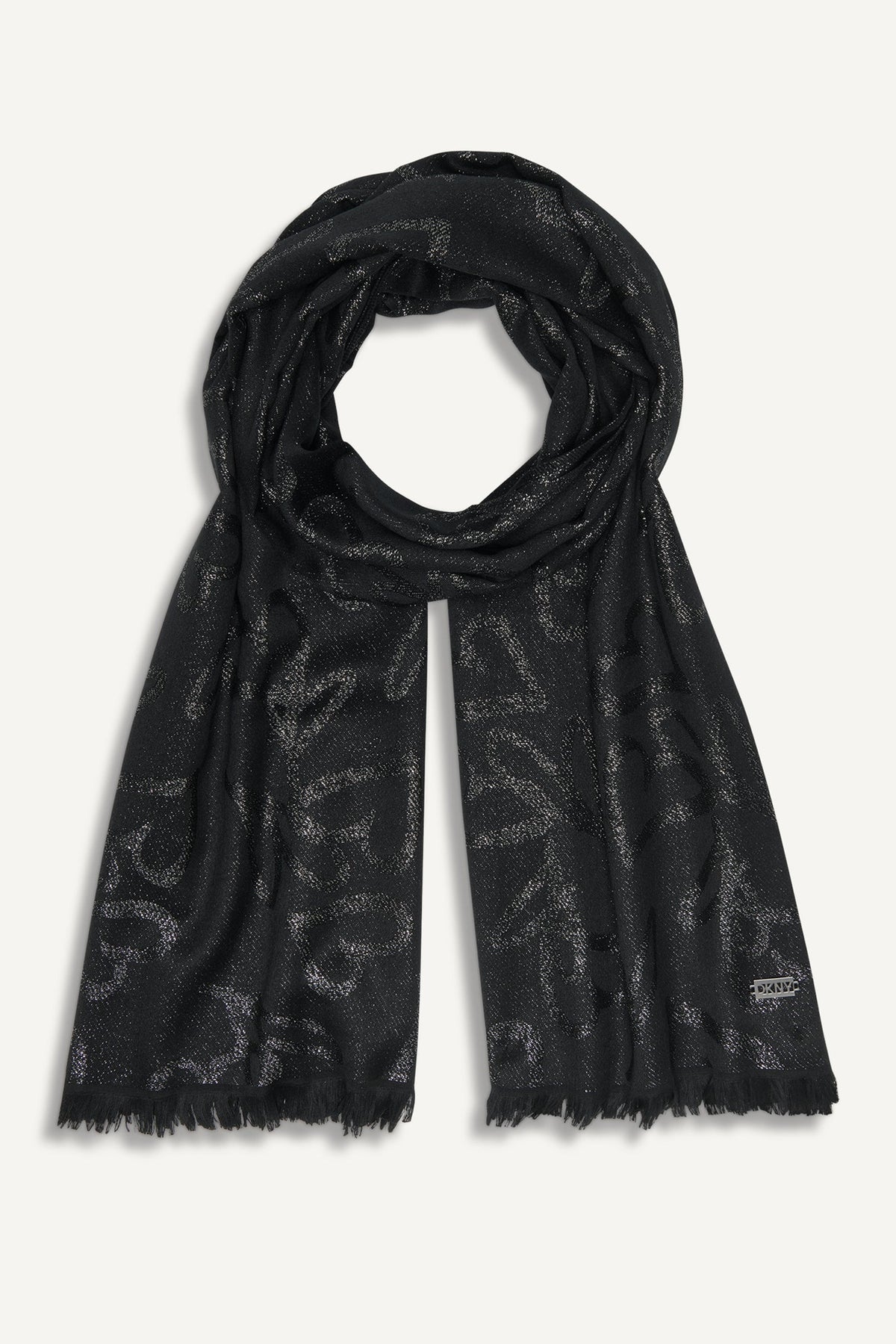 Black DKNY EVERYBODY LOVES DONNA METALLIC WRAP