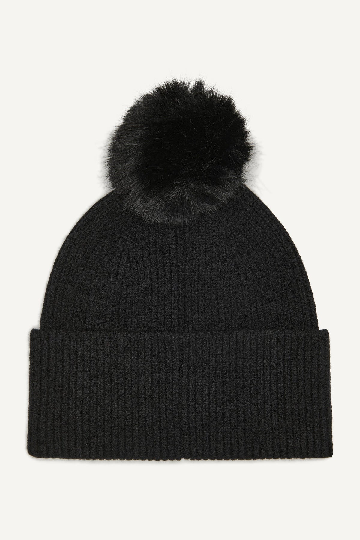 Black DKNY DISCO DKNY FAUX FUR POM HAT