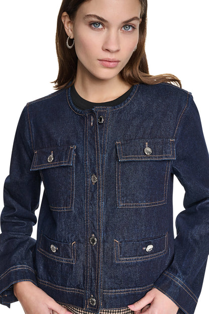 Fearless/Houndstooth DKNY MIXED MEDIA DENIM JACKET