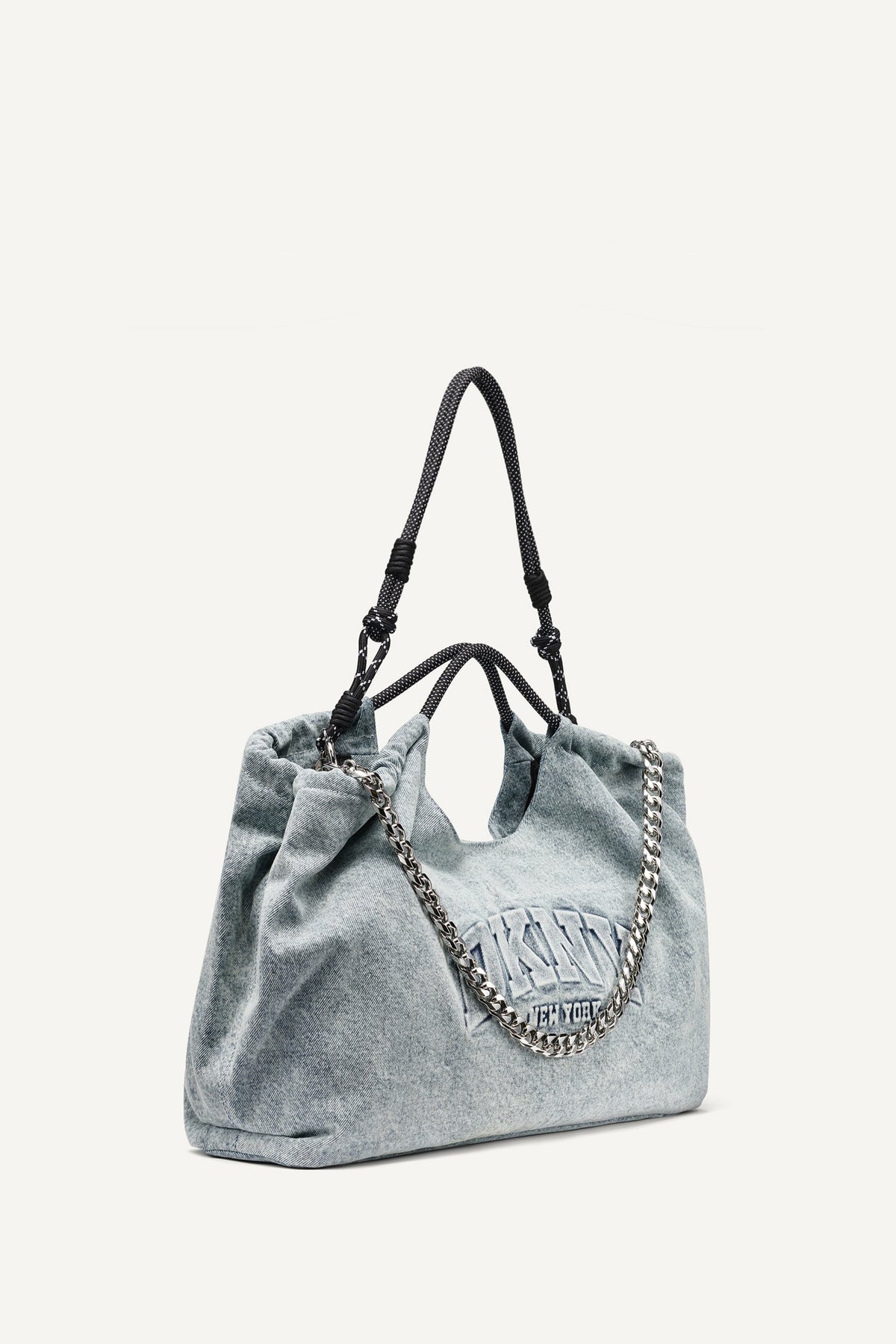 Acid Wash DKNY MABEL DENIM LARGE LOGO TOTE