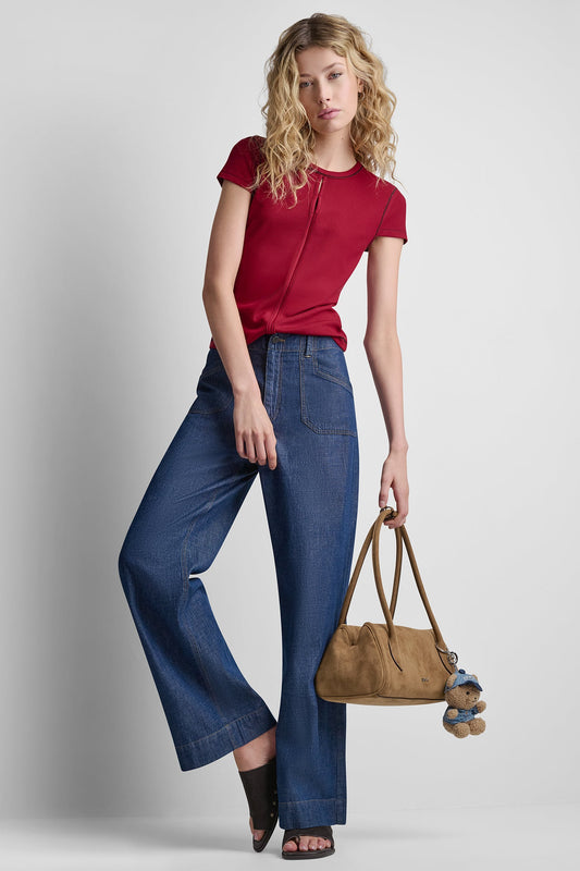 Crosby Wash DKNY HIGH-RISE STRAIGHT LEG PANT