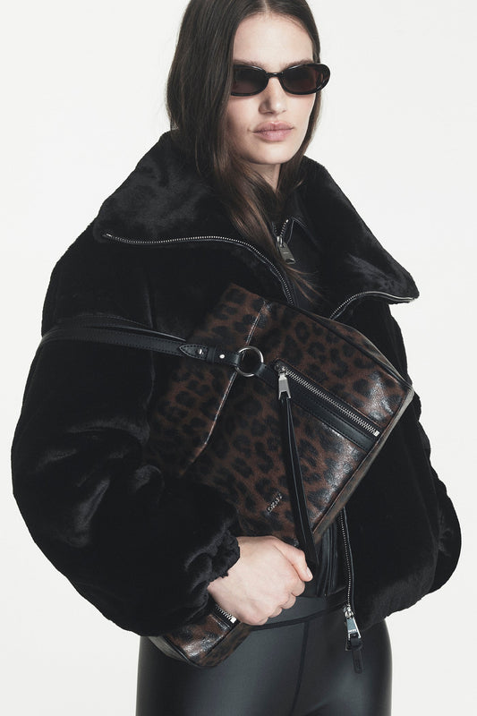 Leopard DKNY SKYE MEDIUM SATCHEL