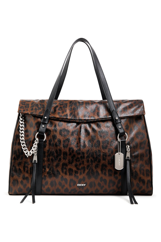 Leopard DKNY SKYE LARGE SATCHEL