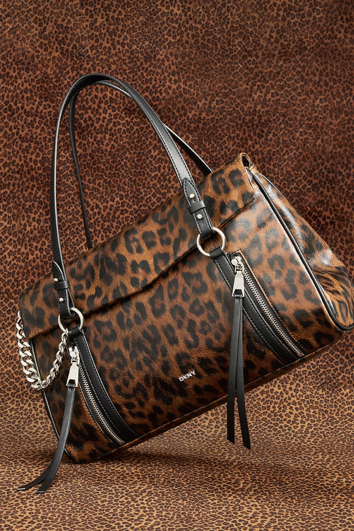 Leopard DKNY SKYE LARGE SATCHEL