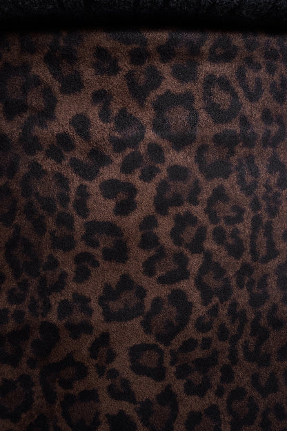 Panthera Chestnut DKNY LEOPARD FAUX SUEDE MIDI SKIRT