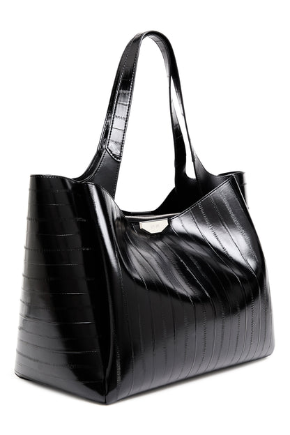 Black/Silver DKNY WILLA RIBBED TOTE