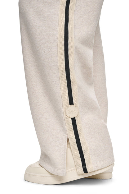 Black DKNY HIGH-RISE STRAIGHT LEG TRACK PANT
