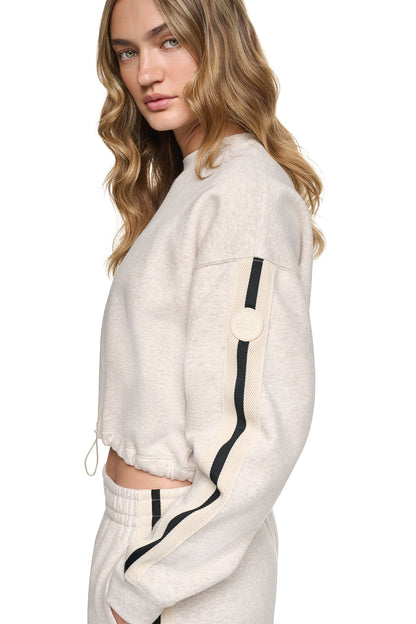 Cortado Heather DKNY CROPPED STRIPED SWEATSHIRT