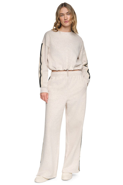 Cortado Heather DKNY CROPPED STRIPED SWEATSHIRT