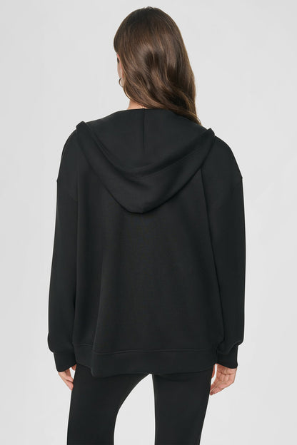 Black DKNY STUDDED ANIMAL PRINT HOODIE