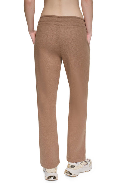 Black DKNY METALLIC BUBBLE HIGH-RISE STRAIGHT LEG PANT