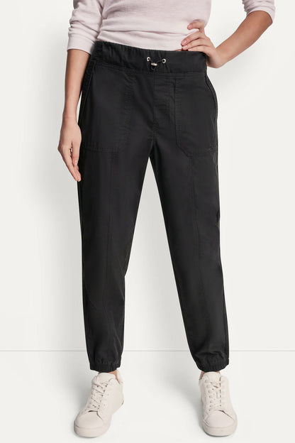 Black DKNY HIGH-RISE SLIM UTILITY JOGGER