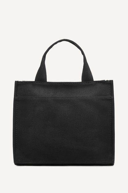 LIGHT CITY KHAKI/ BLACK DKNY HADLEE CANVAS MEDIUM LOGO TOTE