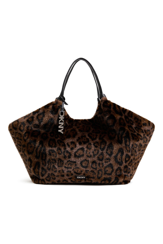 Leopard DKNY PAULA LARGE FAUX FUR TOTE