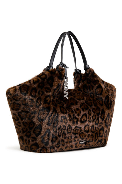 Leopard DKNY PAULA LARGE FAUX FUR TOTE