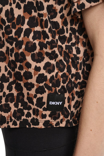 Leopard Caramel DKNY CROPPED ANIMAL PRINT TEE