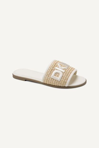 Black DKNY WINSLET FLAT SLIDE SANDAL