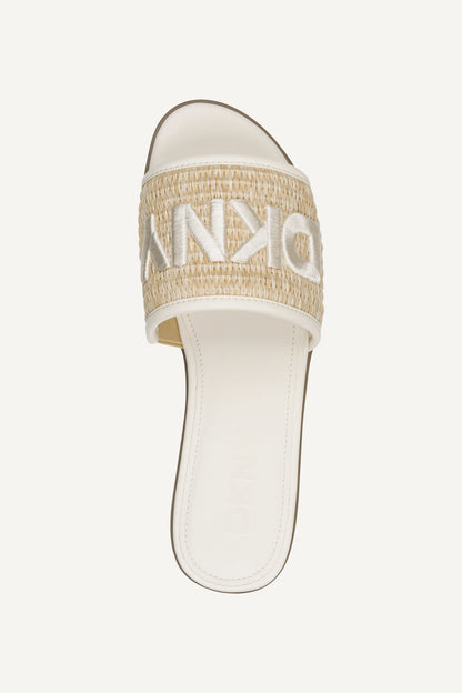 Black DKNY WINSLET FLAT SLIDE SANDAL