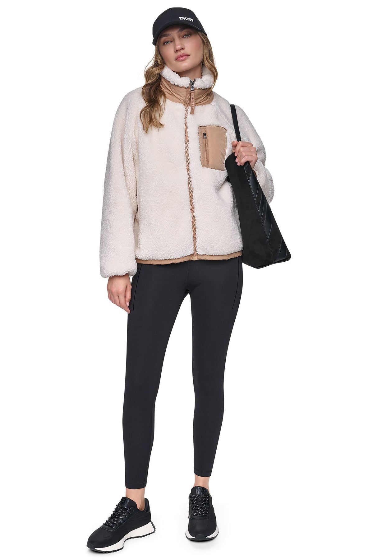 Eggnog/Praline DKNY SHERPA FULL ZIP JACKET