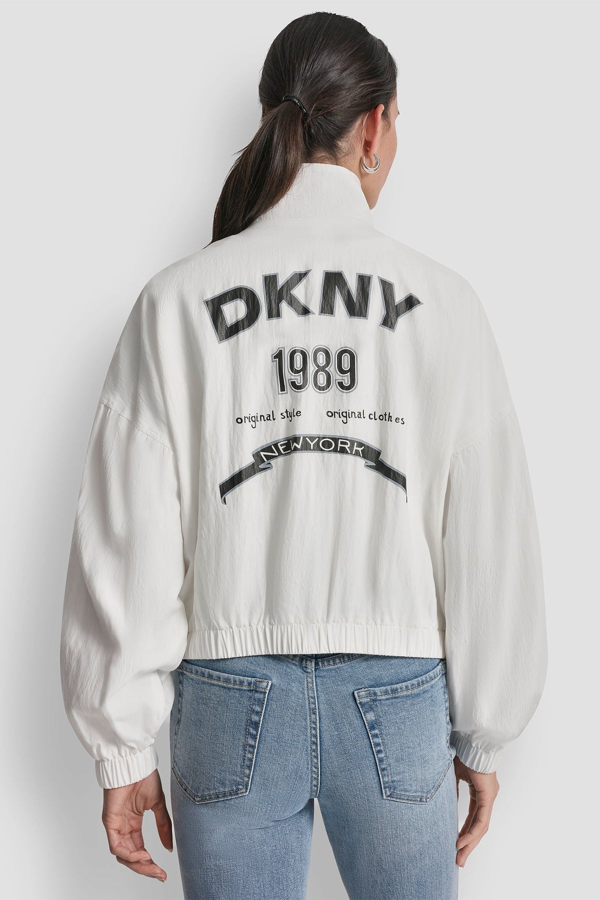 Ivory DKNY 1989 LOGO TRENCH JACKET