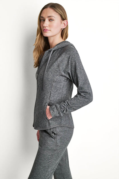 Claret Spacedye DKNY SPACEDYE FULL ZIP HOODIE