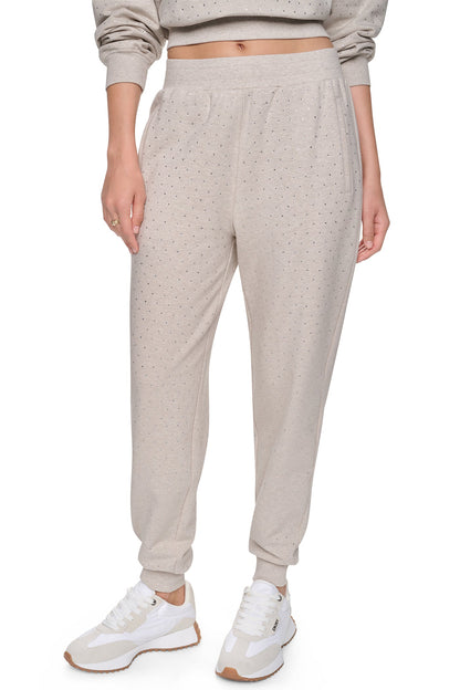 Hemlock/Hemlock DKNY HIGH-RISE RHINESTONE JOGGER PANT