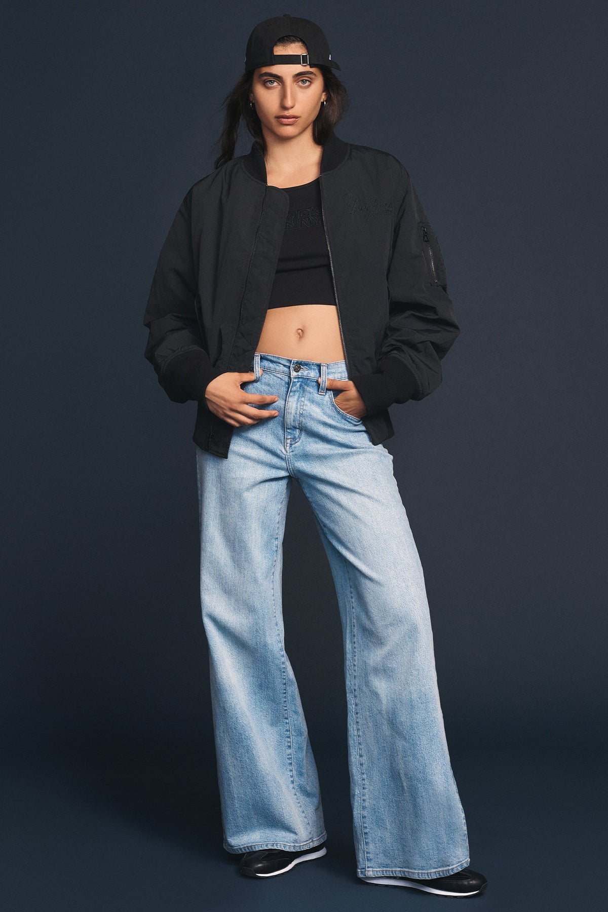 Black DKNY DKNY X YANKEES PLAYER’S JACKET