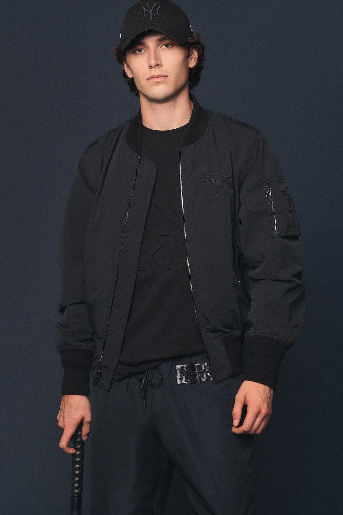 Black DKNY DKNY X YANKEES PLAYER’S JACKET
