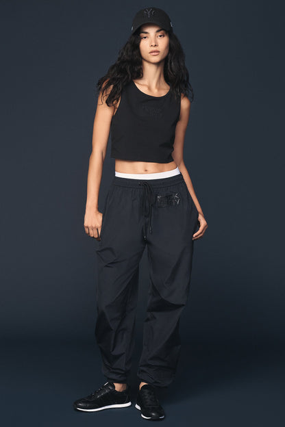 Black DKNY DKNY X YANKEES EMBROIDERED TRACK PANT