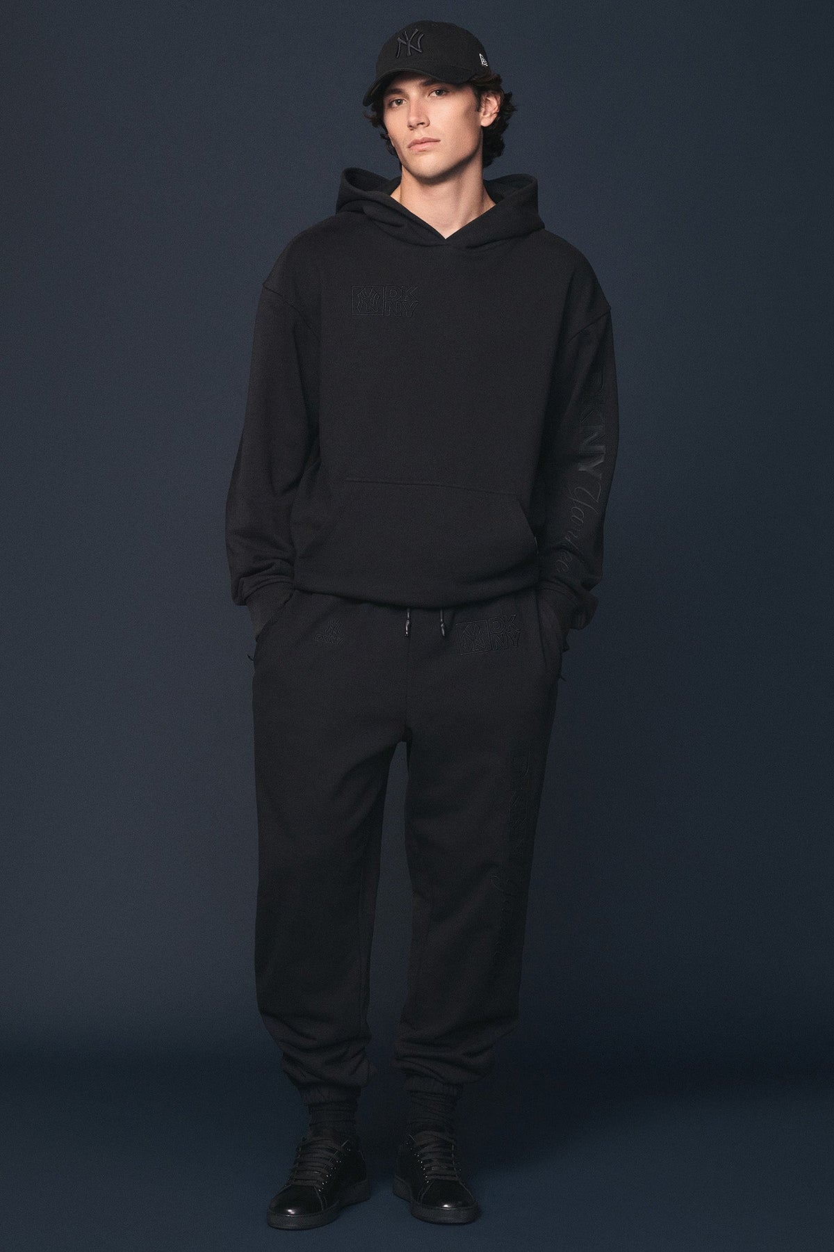 Black DKNY DKNY X YANKEES EMBELLISHED HOODIE