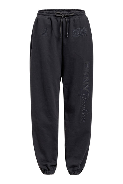 Black DKNY DKNY X YANKEES EMBELLISHED TRACK PANT